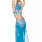 4PC Beaded Belly Dancer Sexy Halloween Party Costume Leg Avenue Style# 83000-TURQ-M
