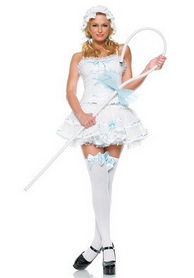 4PC Lil Bo Peep Sexy Halloween Party Costume Leg Avenue Style# 83208-WHTBLU-SM