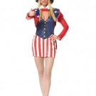 4PC Mrs Uncle Sam Sexy Halloween Party Costume Leg Avenue Style# 83069-REDWHTBLK-L