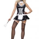 4PC Old Style French Maid Sexy Halloween Party Costume Leg Avenue Style# 83147-BLKWHT-XL