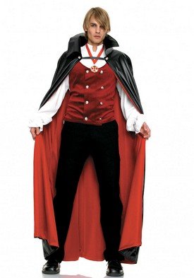 4PC Vampire Prince Sexy Halloween Party Costume Leg Avenue Style# 83258-BLKRED-ML