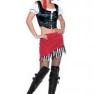 5PC Pirate of Penzance Sexy Halloween Party Costume Leg Avenue Style# 8982-BLKRED-S