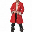 5PC Pirate of the Caribbean Captain Men's Halloween Party Costume Leg Avenue Style# 83126-REDBLK-XL