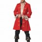 5PC Pirate of the Caribbean Captain Men's Halloween Party Costume Leg Avenue Style# 83126-REDBLK-XL
