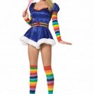 5PC Rainbow Brite Starburst Girl Sexy Halloween Party Costume Leg Avenue Style# 83090-BLU-L
