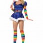 5PC Rainbow Brite Starburst Girl Sexy Halloween Party Costume Leg Avenue Style# 83090-BLU-L