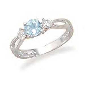 Split Band Blue Topaz Ring