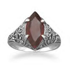 Vintage Style Marquise Garnet Ring