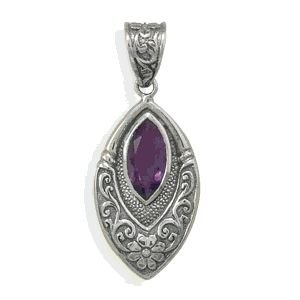 Marquise Pendant With Amethyst