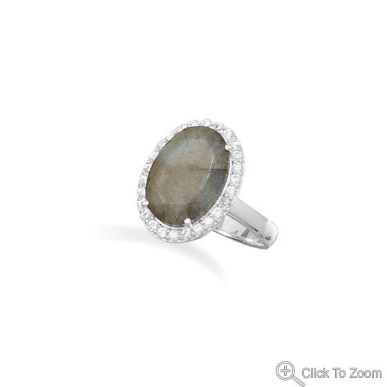 Elegant Labradorite with CZ Edge Ring
