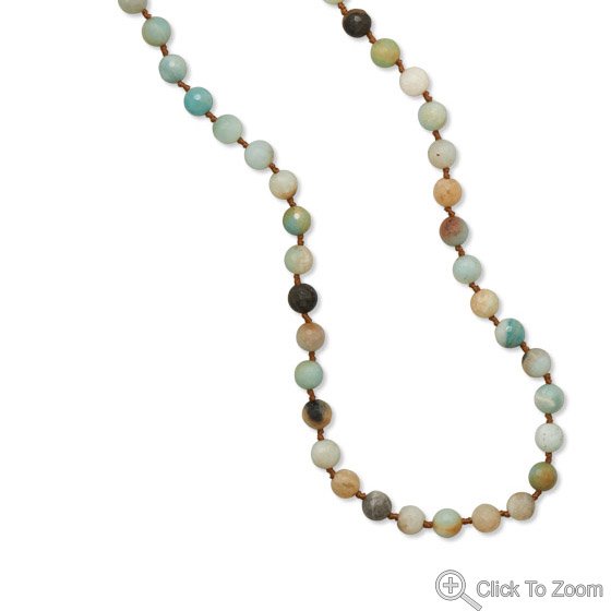 Faceted Amazonite Knotted Necklace