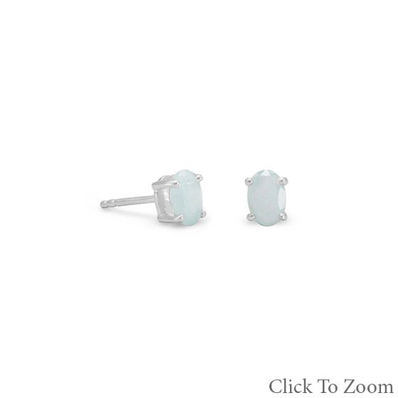 Faceted Oval Aquamarine Earrings