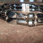 BLACK HANDBEADED magnetic hematite bracelet custom sizes Men's or Women's