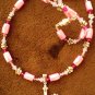 Pink n' purple "cross" necklace genuine SWAROVSKI CRYSTALS & magnetic hematite 30 day warranty