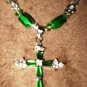 Pink n' purple "cross" necklace genuine SWAROVSKI CRYSTALS & magnetic hematite 30 day warranty