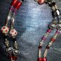 Red, Black & Silver laynard / badge holder completly handbeaded excellent quality