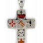 WHITE BLOCKY DESIGNO CROSS PENDANT