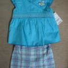 OKIEDOKIE Light Blue Top with Matching Gingham Short (RM29.90)