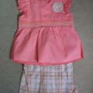 OKIEDOKIE Pink Top with Matching Gingham Short (RM29.90)