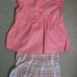 OKIEDOKIE Pink Top with Matching Gingham Short (RM29.90)