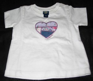 OSH KOSH White ' Hearts' T- Shirt  (RM31.90)