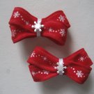 Red velvet snowflake pair