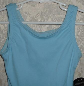 Girls Capezio Light Blue Nylon Tank Leotard Size S