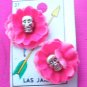small rose skull earings