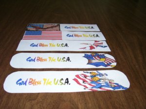 5 Laminated Bookmarks - God Bless The USA 1
