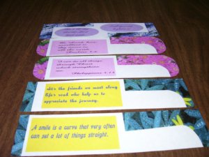 5 Bookmarks - Floral Corners with Scripture and Quotes