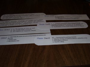 7 Laminated Bookmarks - Dictionary Definitions