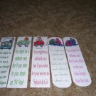 5 Laminated Bookmarks - Red Neck Race Fan