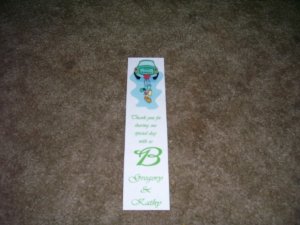 25 laminated bookmarks -Thank you for sharing our specilal day with us-Customized with monogram
