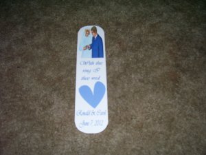 25 laminated bookmarks-with this ring I thee wed 4-customized