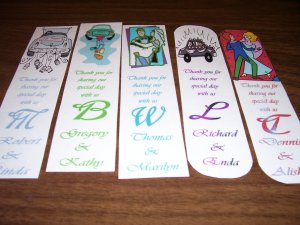 5 laminated bookmarks-Thank you for sharing our special day with us-customized