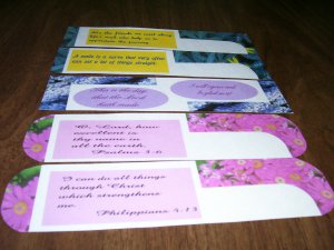 5 Laminated Bookmarks - Floral Corners