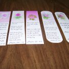 5 Laminated Bookmarks - Carnations and Psalms