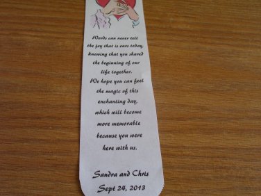 100 Personalized Laminated Wedding Favor Bookmarks - Ring Exchange 2