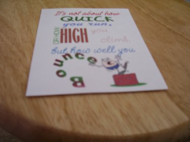 Set of 4 postcards with word design "Bounce"