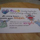 Set of 4 postcards with word design "Angels"