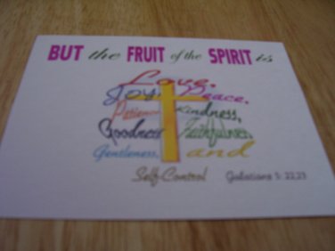 Set of 4 postcards with word design "Fruit of the Spirit'