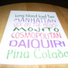 Set of 4 Postcards with Word Design "Cocktails"