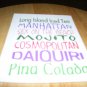 Set of 4 Postcards with Word Design "Cocktails"