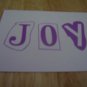 Set of 4 postcards with word design "Joy"