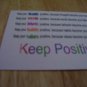 Set of 4 postcards with word design "Keep Positive"