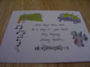 Set of 4 postcards with word design "Emory Austin Quote - Sing Anyway"
