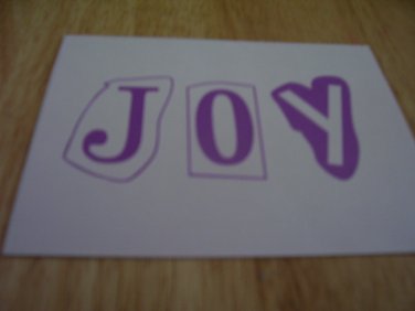Set of 4 postcards with word design "Joy"