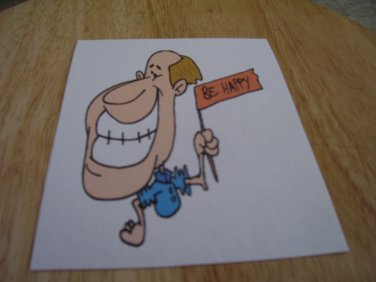 Set of 4 postcards with word design "Be Happy"
