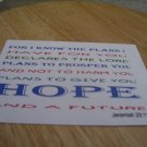 Set of 4 postcards with word design "Bible Verse Jer 29:11"
