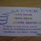 Set of 4 postcards with word design "Scripture Phil 4:8  Whatever"